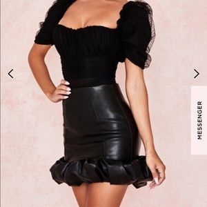 HoCB Black Leather Darya Skirt - LIKE NEW